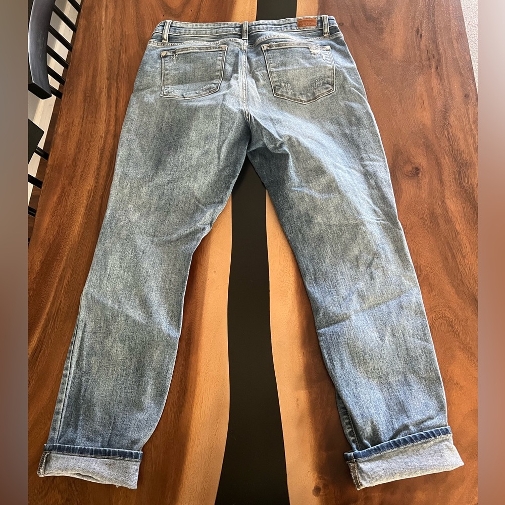 Judy Blue Distressed Boyfriend Jeans - Light Blue - Picture 4 of 8